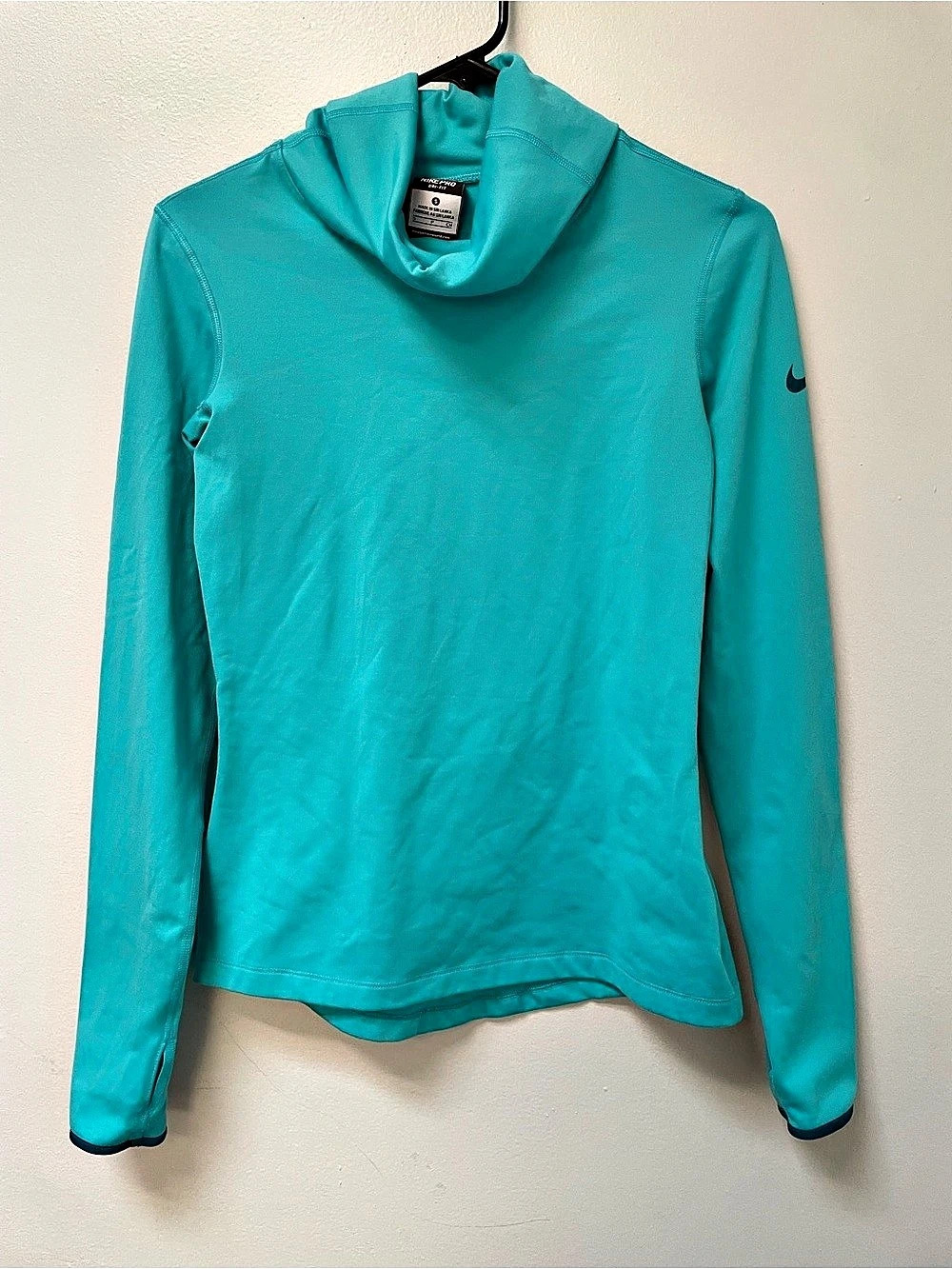 Nike Pro Dri-FIT Thermal Cowl Neck Pullover Blue Small